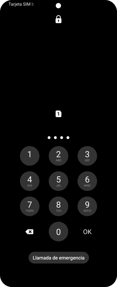 Si es necesario desbloquear la tarjeta SIM, introduce el código PIN y pulsa OK.