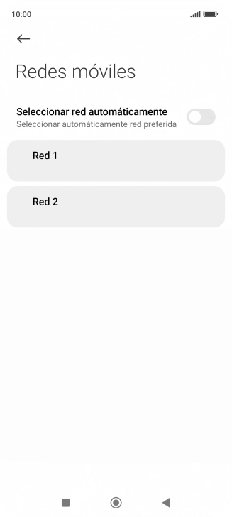 Pulsa la red deseada.