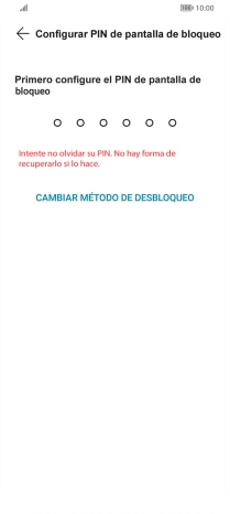 Pulsa CAMBIAR MÉTODO DE DESBLOQUEO.