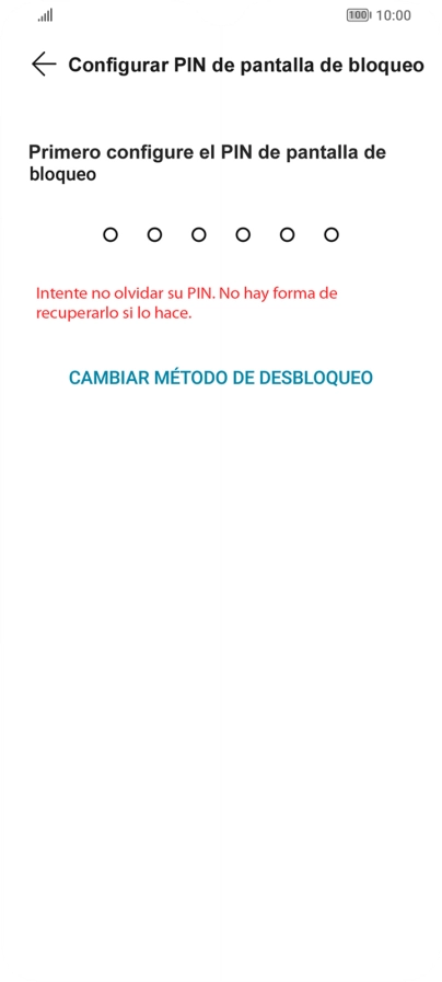 Pulsa CAMBIAR MÉTODO DE DESBLOQUEO.