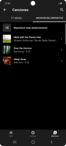 Pulsa el archivo de música deseado.