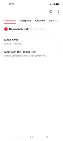 Pulsa una categoría y desplázate al archivo de música deseado.