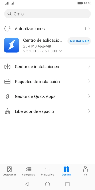 Pulsa Actualizaciones.