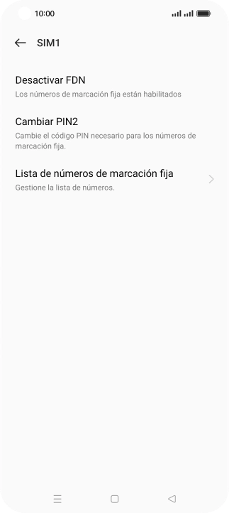 Pulsa Desactivar FDN.