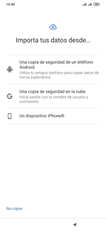 Pulsa el modo de transferencia deseado y sigue las indicaciones de la pantalla para transferir contenido desde el otro teléfono y finalizar la activación de tu teléfono.