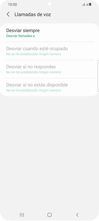 Pulsa el tipo de desvío deseado.