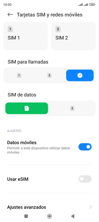 Pulsa Ajustes avanzados.
