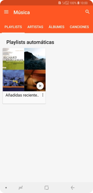 Pulsa una categoría y desplázate al archivo de música deseado.