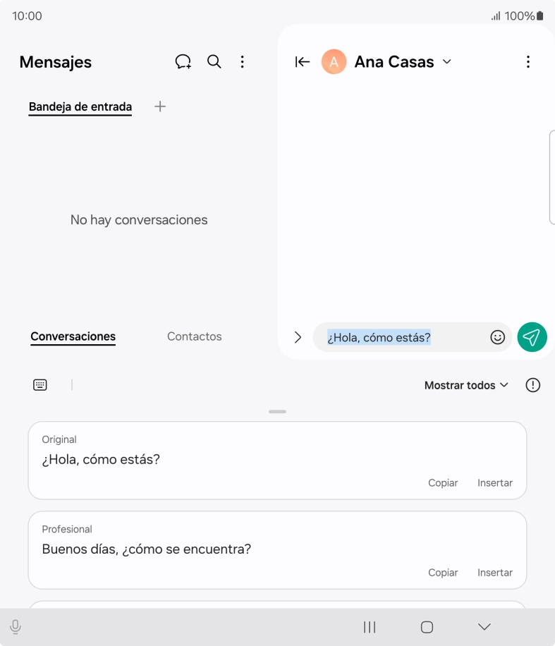 Pulsa la lista desplegable.