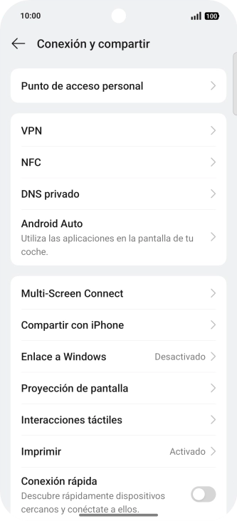 Pulsa Punto de acceso personal.