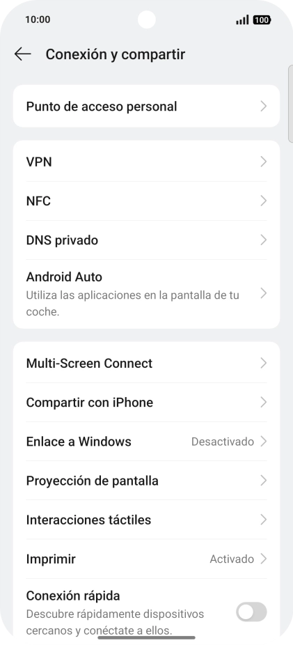 Pulsa Punto de acceso personal.