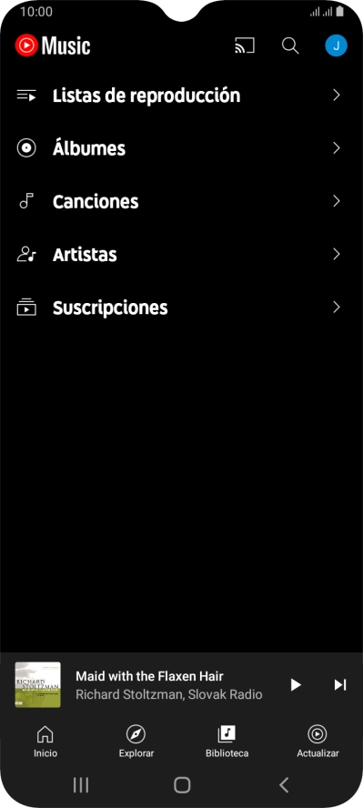 Pulsa una categoría y desplázate al archivo de música deseado.