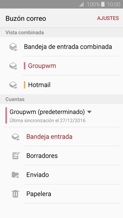 Pulsa la cuenta de correo electrónico deseada.