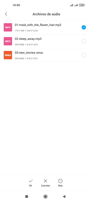 Al encontrar un timbre de llamada de tu gusto, pulsa OK.