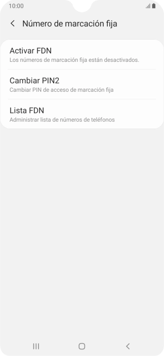 Pulsa Activar FDN.