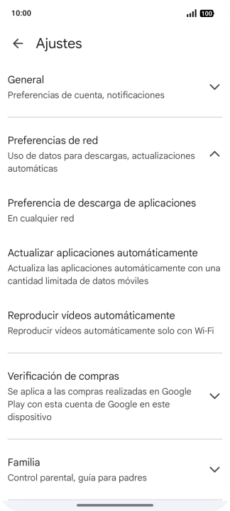 Pulsa Actualizar aplicaciones automáticamente.