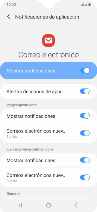 Pulsa el indicador junto a 