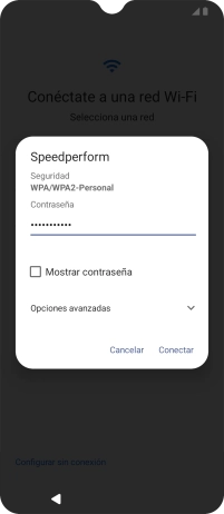 Introduce la contraseña de la red wifi y pulsa Conectar.