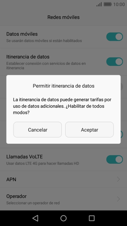 Si activas la función, pulsa Aceptar.