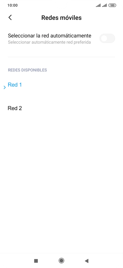 Pulsa la red deseada.