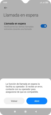 Si activas la función, pulsa Abrir.