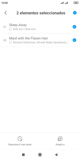 Pulsa los archivos de música deseados para añadirlos.