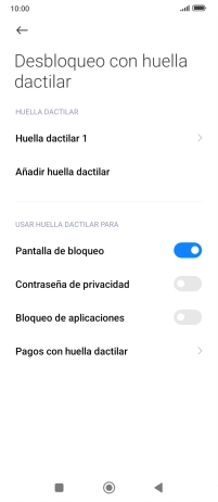 Pulsa  el indicador junto a los ajustes deseados para activarlos o desactivarlos.