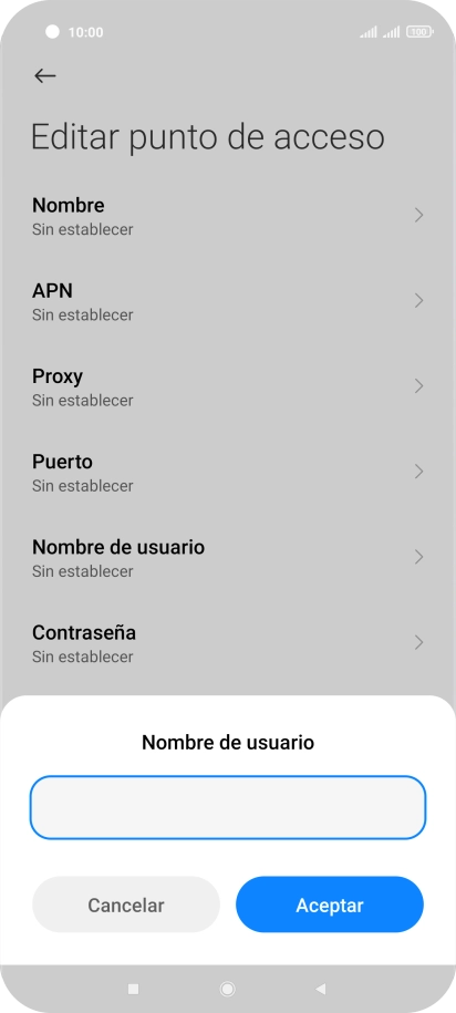 Introduce wap@wap y pulsa Aceptar.