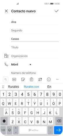 Pulsa Número de teléfono e introduce el número de teléfono deseado.