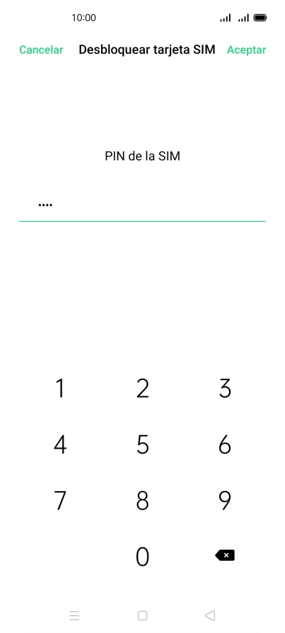 Introduce tu código PIN y pulsa Aceptar.