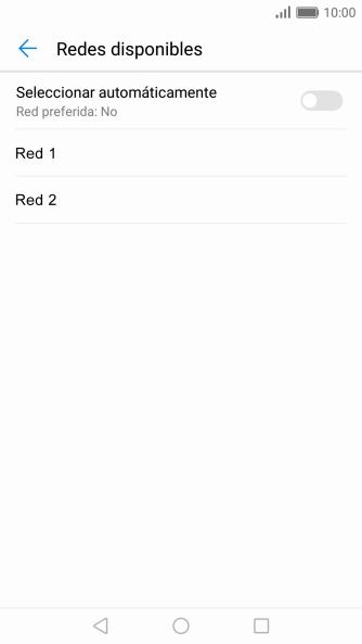 Si quieres seleccionar la red de forma automática, pulsa Seleccionar automáticamente para activar la función.