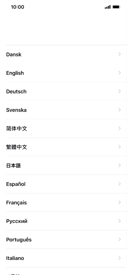 Pulsa el idioma deseado.