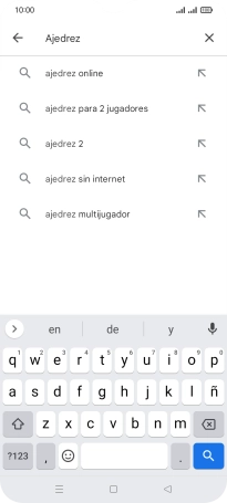 Introduce el nombre del tema o de la app y pulsa el icono de búsqueda.