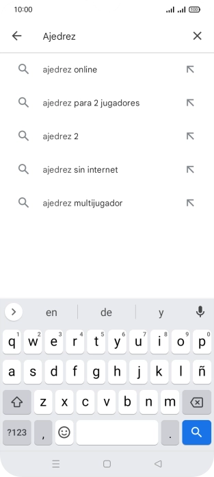 Introduce el nombre del tema o de la app y pulsa el icono de búsqueda.