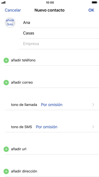 Pulsa añadir teléfono.