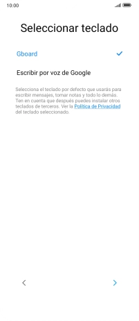 Sigue las indicaciones de la pantalla y pulsa la flecha hacia la derecha.