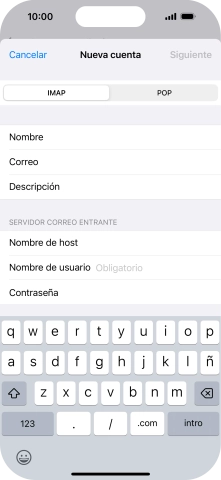 Pulsa Nombre de usuario e introduce el nombre de usuario de tu cuenta de correo electrónico.