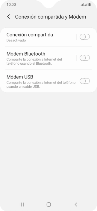 Pulsa Conexión compartida.