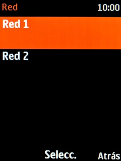 Selecciona la red deseada.