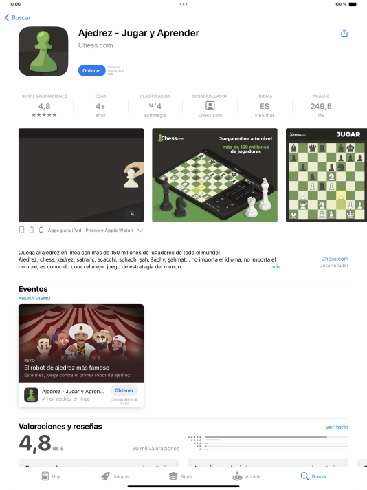 Pulsa Obtener y sigue las indicaciones de la pantalla para instalar la app.