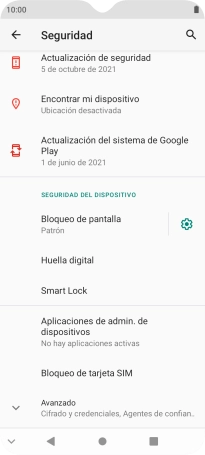 Pulsa Bloqueo de pantalla e introduce el código de seguridad extra que has creado anteriormente.