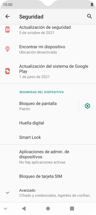 Pulsa Bloqueo de pantalla e introduce el código de seguridad extra que has creado anteriormente.