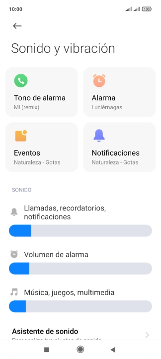 Pulsa Tono de alarma.