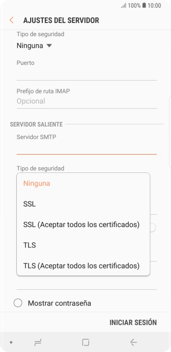 Pulsa Ninguna para desactivar la función.