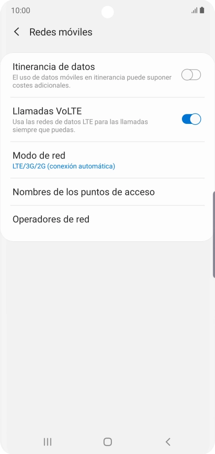 Pulsa Nombres de los puntos de acceso.