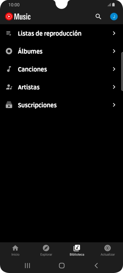 Pulsa una categoría y desplázate al archivo de música deseado.