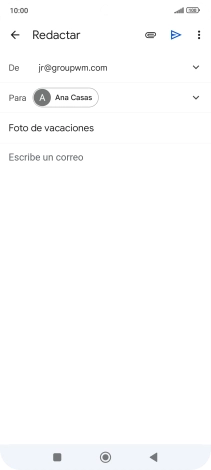 Pulsa en el campo de escritura  y escribe el texto del correo electrónico.
