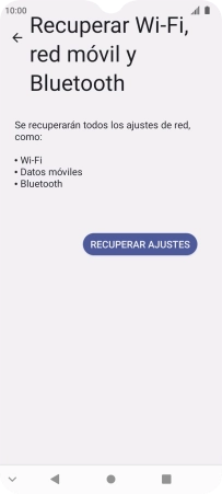 Pulsa RECUPERAR AJUSTES.
