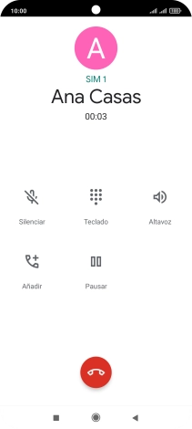 Pulsa el icono de finalizar llamada.