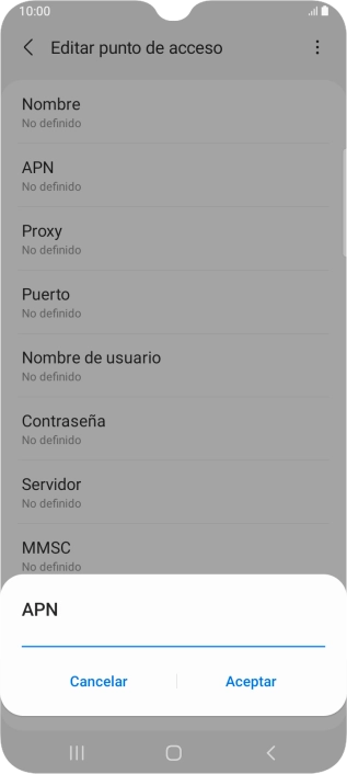 Introduce airtelwap.es y pulsa Aceptar.
